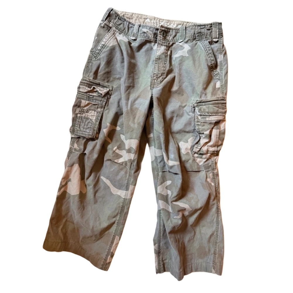Rare vintage y2k Arizona jean military camo fatigue pants cropped ankle cargo
